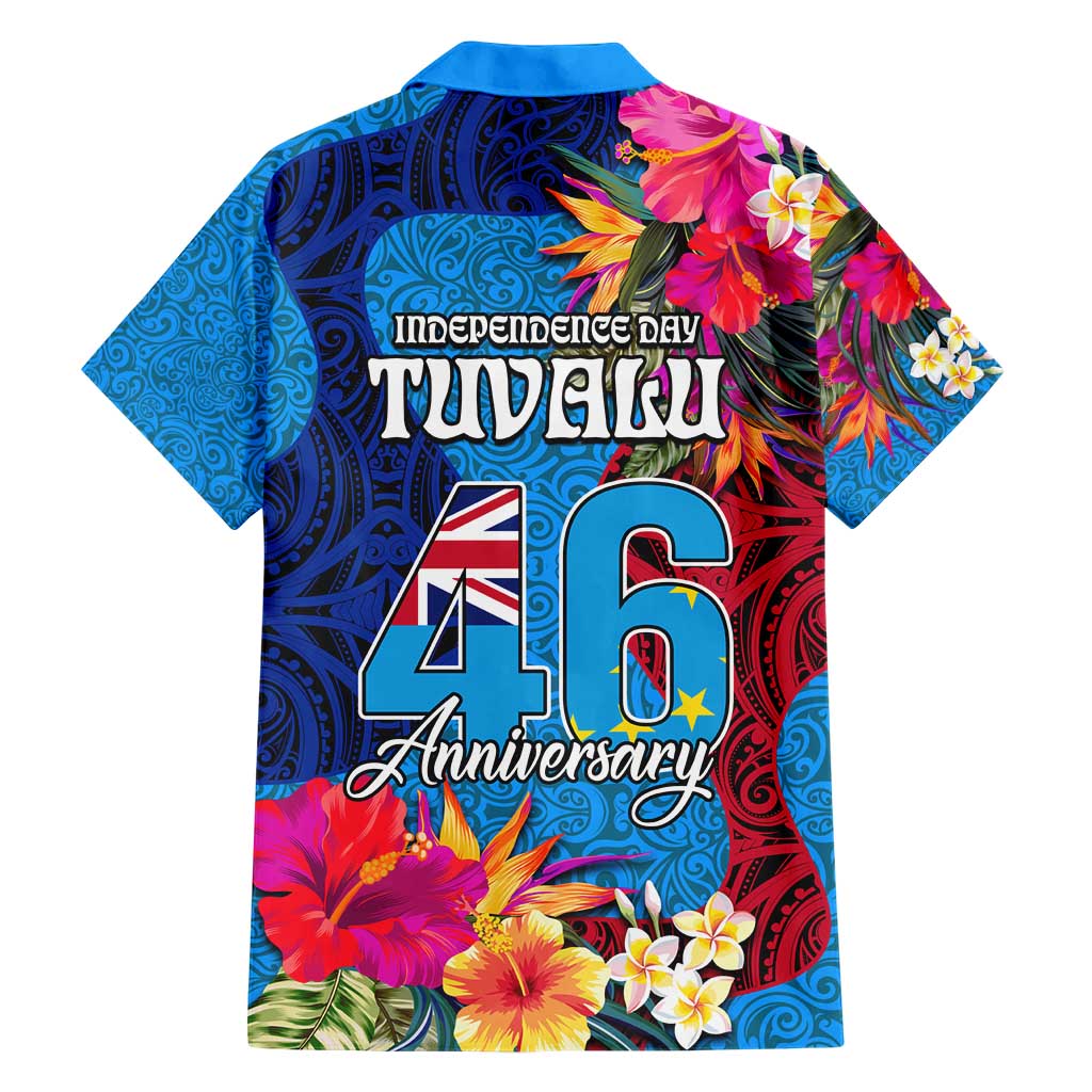 Tuvalu Independence Day Hawaiian Shirt 1st October 46th Anniversary Polynesian Jungle Flower LT03 - Polynesian Pride
