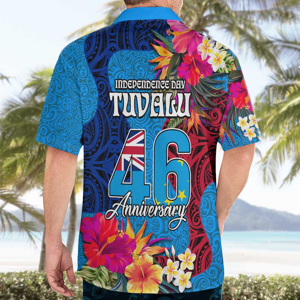 Tuvalu Independence Day Hawaiian Shirt 1st October 46th Anniversary Polynesian Jungle Flower LT03 - Polynesian Pride