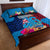 Tuvalu Independence Day Quilt Bed Set 1st October 46th Anniversary Polynesian Jungle Flower