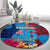 Tuvalu Independence Day Round Carpet 1st October 46th Anniversary Polynesian Jungle Flower