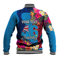 Personalised Tuvalu Independence Day Baseball Jacket 1st October 46th Anniversary Polynesian Jungle Flower LT03 - Polynesian Pride