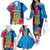 Personalised Tuvalu Independence Day Family Matching Off The Shoulder Long Sleeve Dress and Hawaiian Shirt 1st October 46th Anniversary Polynesian Jungle Flower