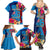 Personalised Tuvalu Independence Day Family Matching Summer Maxi Dress and Hawaiian Shirt 1st October 46th Anniversary Polynesian Jungle Flower