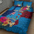 Personalised Tuvalu Independence Day Quilt Bed Set 1st October 46th Anniversary Polynesian Jungle Flower