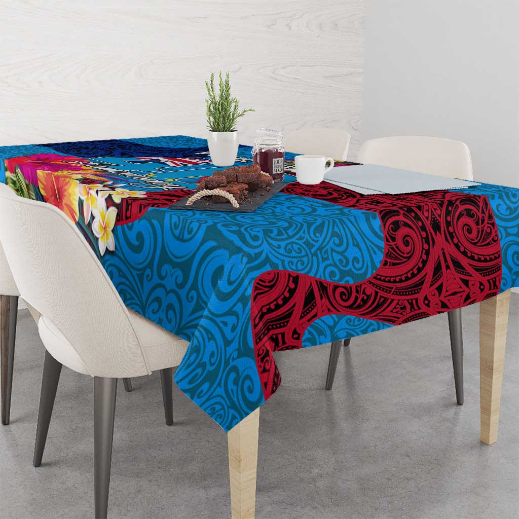 Personalised Tuvalu Independence Day Tablecloth 1st October 46th Anniversary Polynesian Jungle Flower LT03 - Polynesian Pride