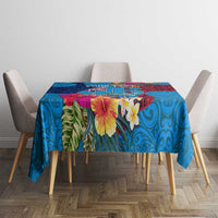 Personalised Tuvalu Independence Day Tablecloth 1st October 46th Anniversary Polynesian Jungle Flower LT03 - Polynesian Pride