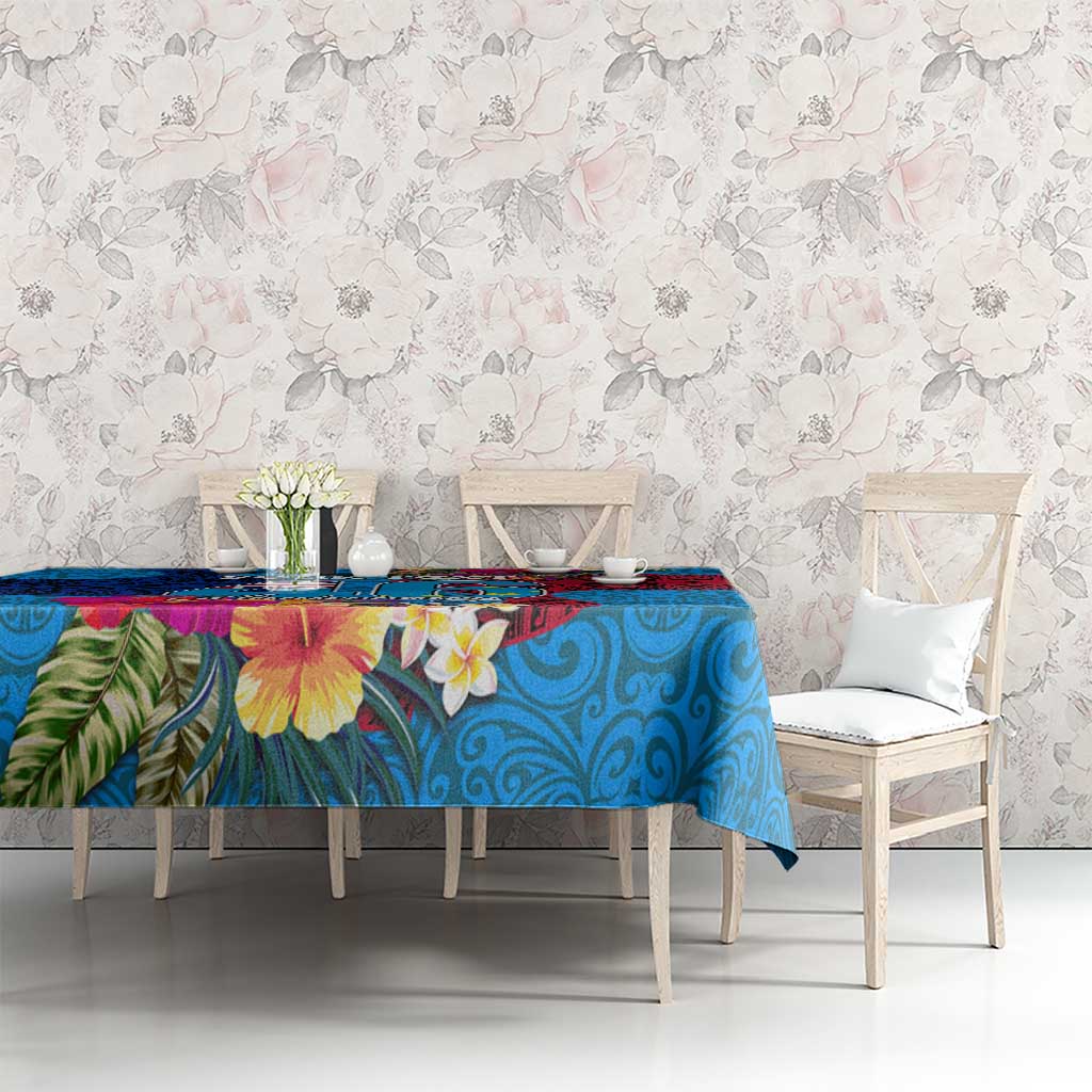 Personalised Tuvalu Independence Day Tablecloth 1st October 46th Anniversary Polynesian Jungle Flower LT03 - Polynesian Pride