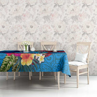 Personalised Tuvalu Independence Day Tablecloth 1st October 46th Anniversary Polynesian Jungle Flower LT03 - Polynesian Pride