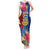 Personalised Tuvalu Independence Day Tank Maxi Dress 1st October 46th Anniversary Polynesian Jungle Flower