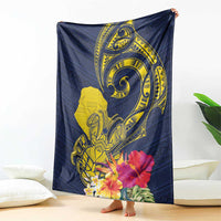 Niue Independence Day Blanket Hiapo Pattern Hibiscus Plumeria and Uga LT03 - Polynesian Pride