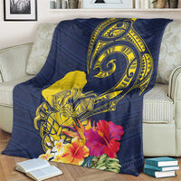 Niue Independence Day Blanket Hiapo Pattern Hibiscus Plumeria and Uga LT03 - Polynesian Pride