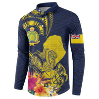 Niue Independence Day Button Sweatshirt Hiapo Pattern Hibiscus Plumeria and Uga LT03 - Polynesian Pride