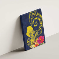 Niue Independence Day Canvas Wall Art Hiapo Pattern Hibiscus Plumeria and Uga LT03 - Polynesian Pride