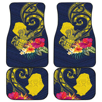 Niue Independence Day Car Mats Hiapo Pattern Hibiscus Plumeria and Uga LT03 - Polynesian Pride