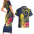 Niue Independence Day Couples Matching Short Sleeve Bodycon Dress and Hawaiian Shirt Hiapo Pattern Hibiscus Plumeria and Uga