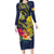 Niue Independence Day Family Matching Long Sleeve Bodycon Dress and Hawaiian Shirt Hiapo Pattern Hibiscus Plumeria and Uga