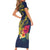 Niue Independence Day Family Matching Short Sleeve Bodycon Dress and Hawaiian Shirt Hiapo Pattern Hibiscus Plumeria and Uga