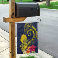 Niue Independence Day Garden Flag Hiapo Pattern Hibiscus Plumeria and Uga LT03 - Polynesian Pride