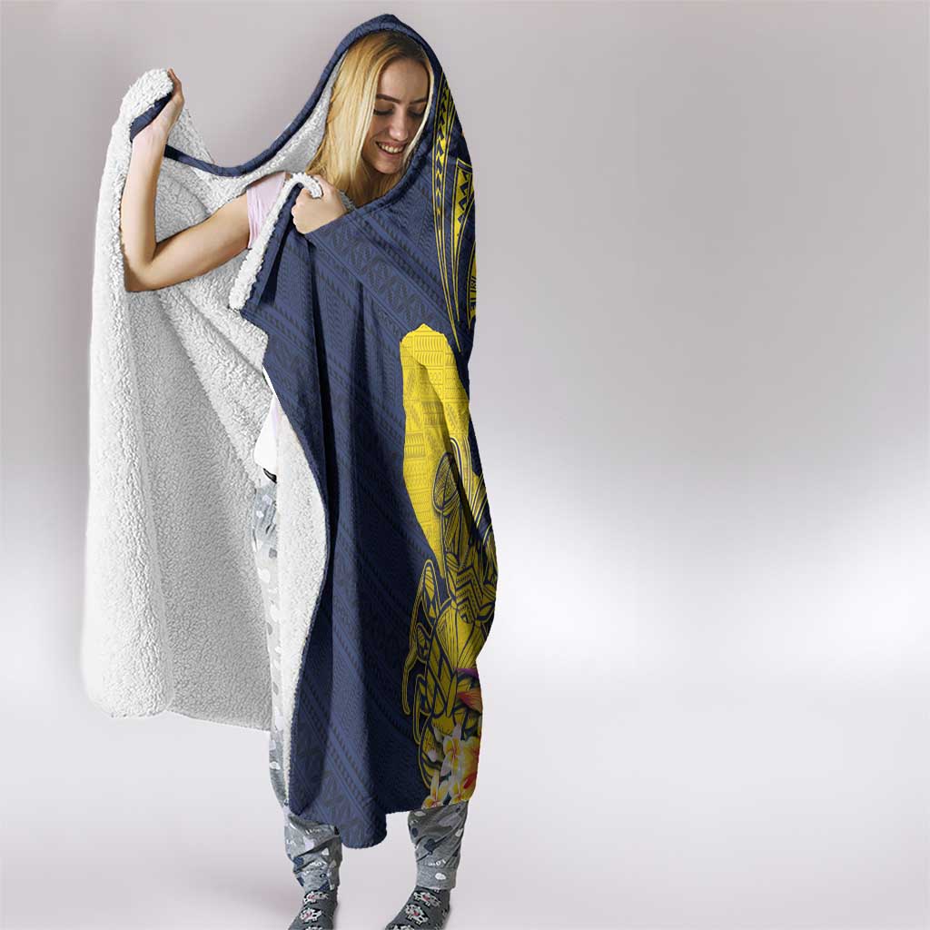 Niue Independence Day Hooded Blanket Hiapo Pattern Hibiscus Plumeria and Uga LT03 - Polynesian Pride