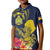 Niue Independence Day Kid Polo Shirt Hiapo Pattern Hibiscus Plumeria and Uga