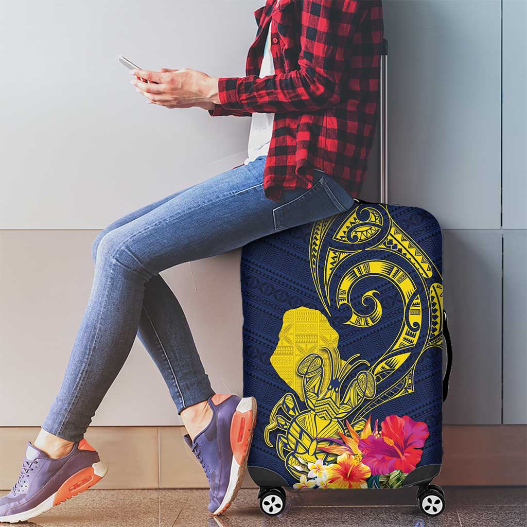 Niue Independence Day Luggage Cover Hiapo Pattern Hibiscus Plumeria and Uga LT03 - Polynesian Pride
