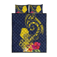 Niue Independence Day Quilt Bed Set Hiapo Pattern Hibiscus Plumeria and Uga LT03 - Polynesian Pride