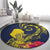 Niue Independence Day Round Carpet Hiapo Pattern Hibiscus Plumeria and Uga