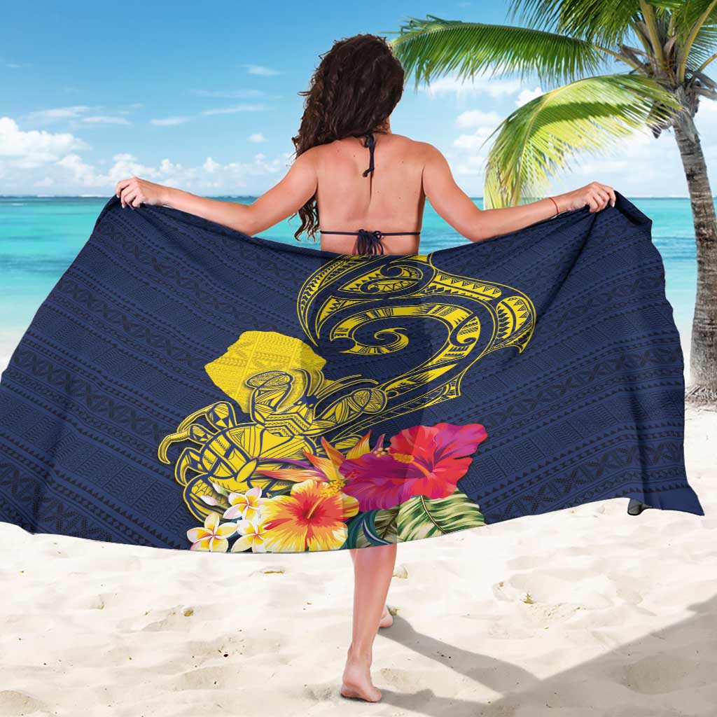 Niue Independence Day Sarong Hiapo Pattern Hibiscus Plumeria and Uga