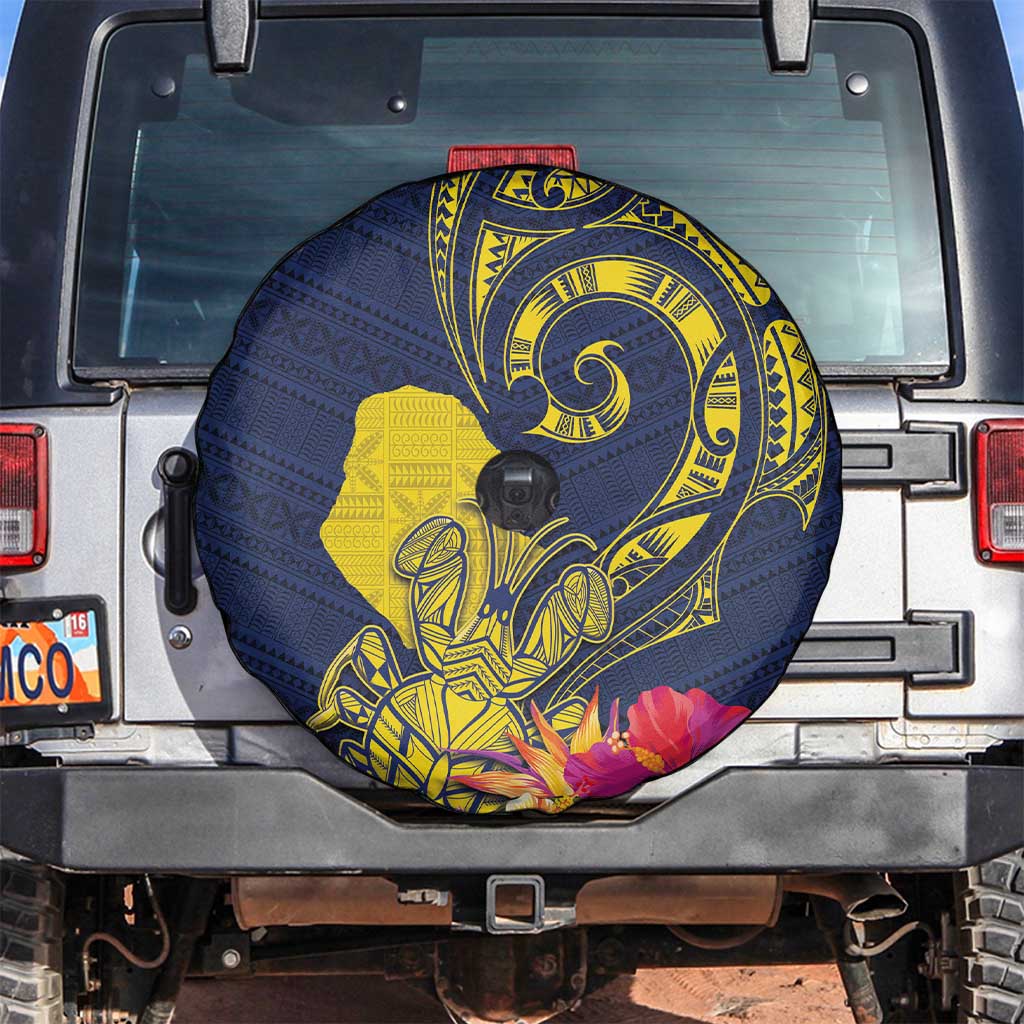 Niue Independence Day Spare Tire Cover Hiapo Pattern Hibiscus Plumeria and Uga LT03 Yellow - Polynesian Pride
