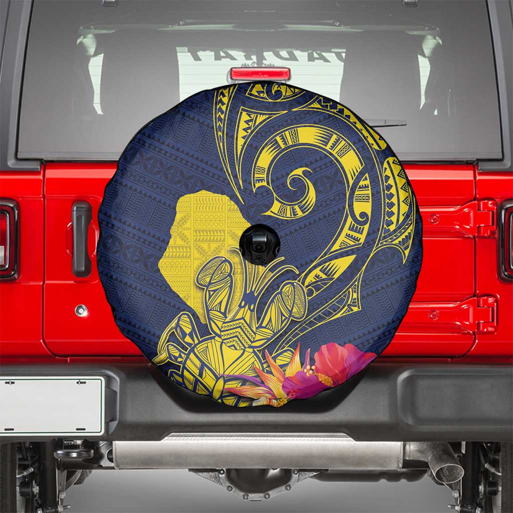 Niue Independence Day Spare Tire Cover Hiapo Pattern Hibiscus Plumeria and Uga LT03 - Polynesian Pride