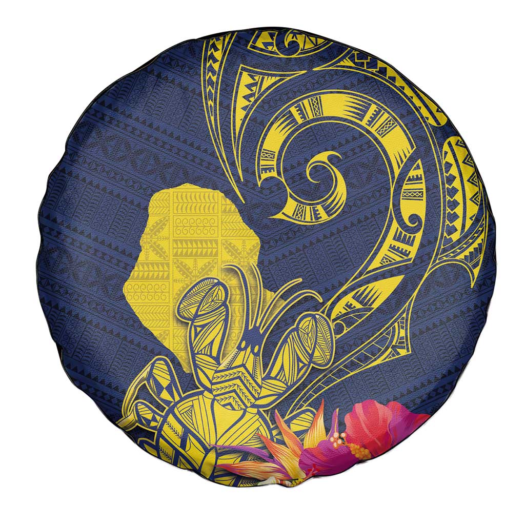 Niue Independence Day Spare Tire Cover Hiapo Pattern Hibiscus Plumeria and Uga LT03 - Polynesian Pride