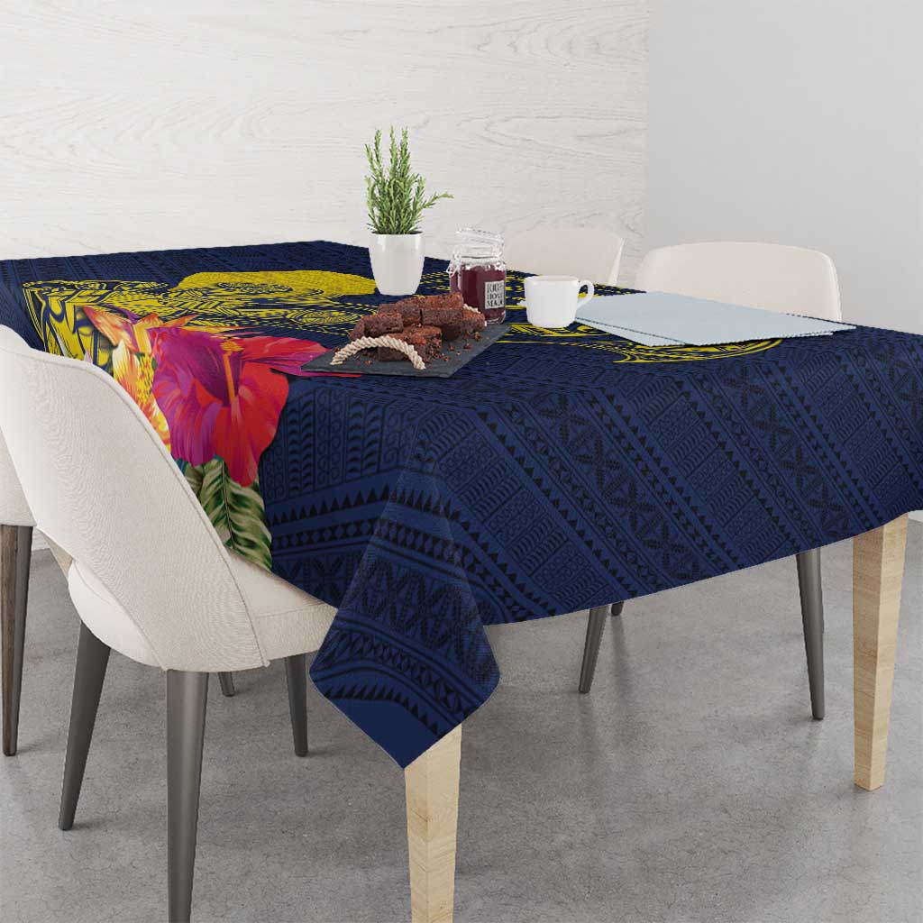 Niue Independence Day Tablecloth Hiapo Pattern Hibiscus Plumeria and Uga LT03 - Polynesian Pride