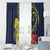 Niue Independence Day Window Curtain Hiapo Pattern Hibiscus Plumeria and Uga