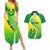 Enga Mioks Rugby Couples Matching Summer Maxi Dress and Hawaiian Shirt Papua New Guinea Polynesian Tattoo LT03 Green - Polynesian Pride