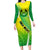 Enga Mioks Rugby Long Sleeve Bodycon Dress Papua New Guinea Polynesian Tattoo LT03 Long Dress Green - Polynesian Pride