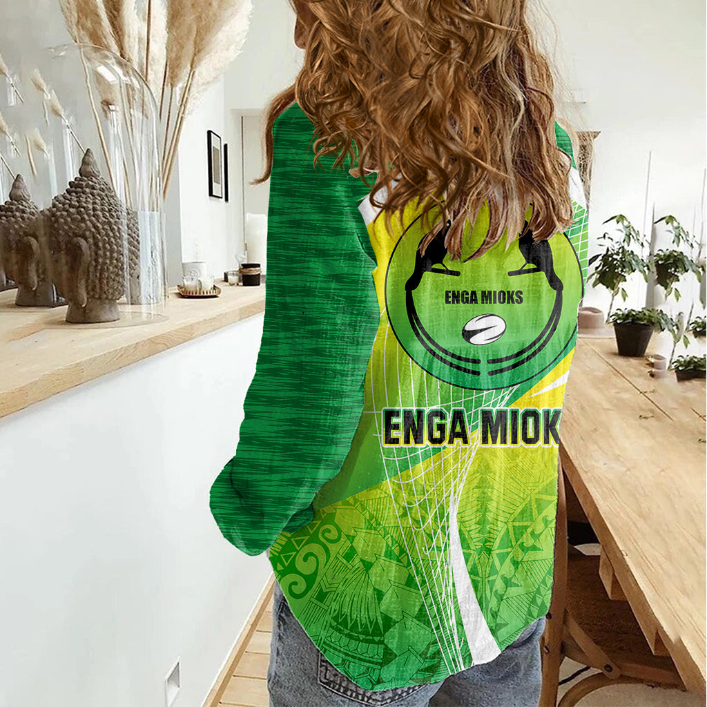 Enga Mioks Rugby Women Casual Shirt Papua New Guinea Polynesian Tattoo LT03 - Polynesian Pride