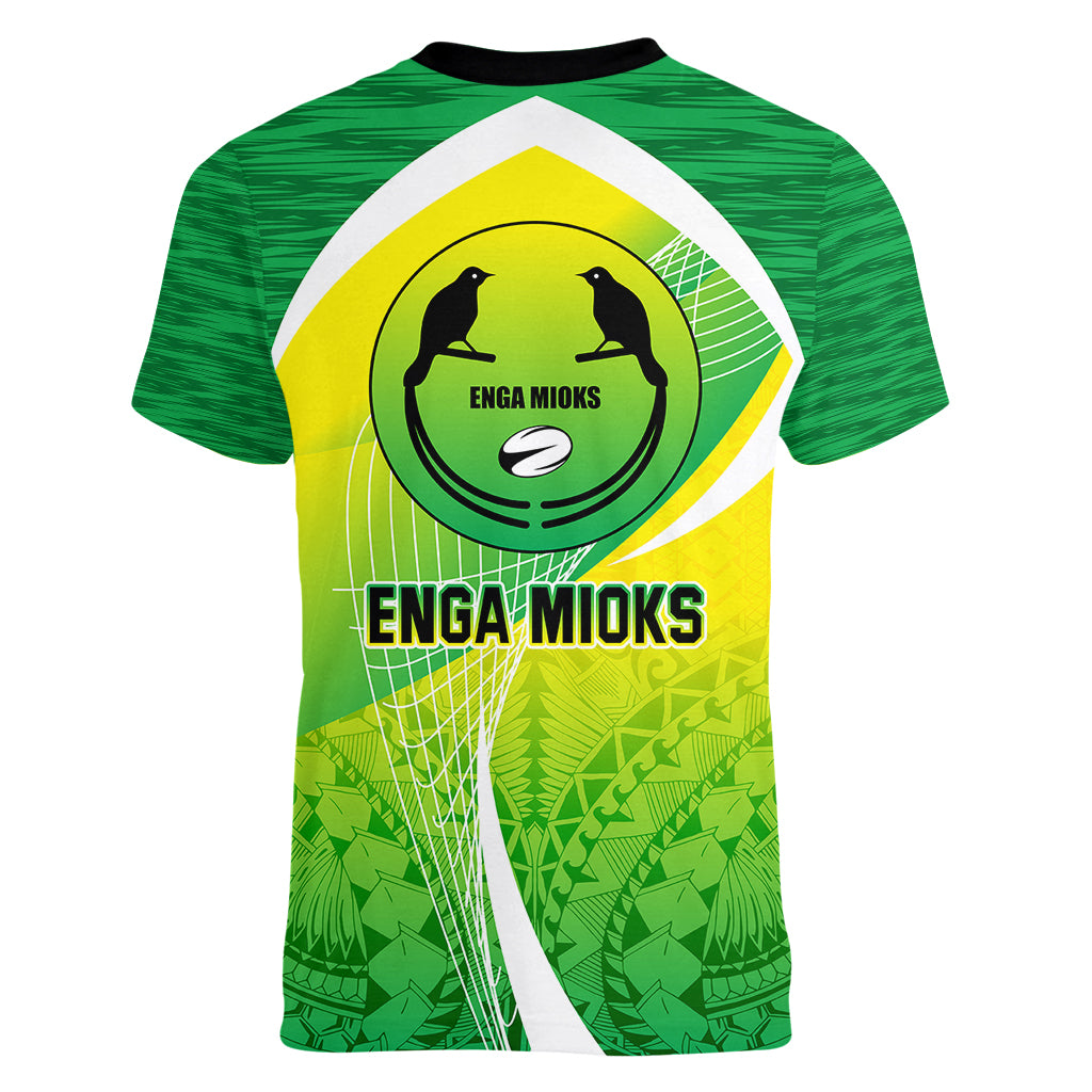 Enga Mioks Rugby Women V Neck T Shirt Papua New Guinea Polynesian Tattoo LT03 - Polynesian Pride