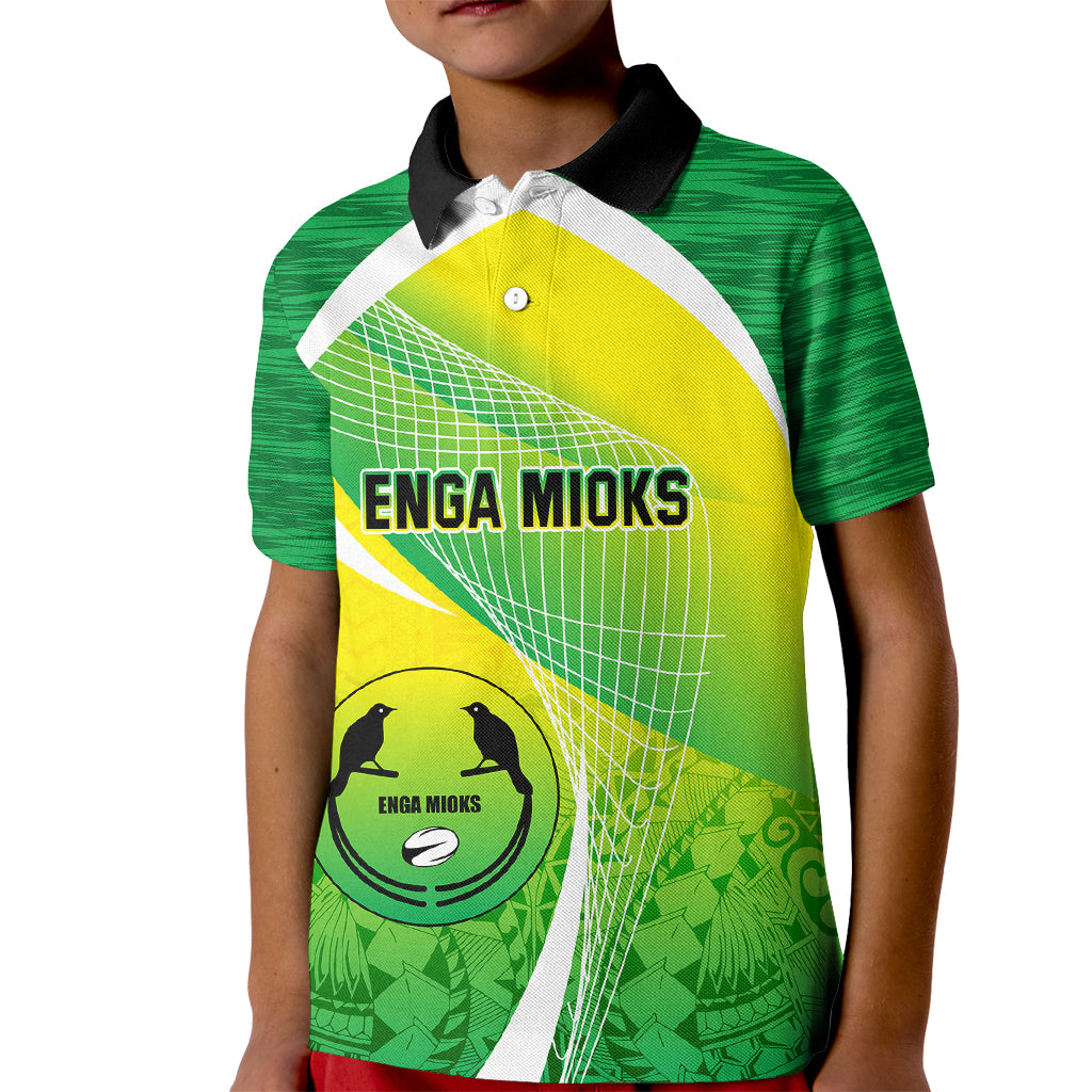 Custom Enga Mioks Rugby Kid Polo Shirt Papua New Guinea Polynesian Tattoo LT03 Kid Green - Polynesian Pride