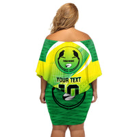 Custom Enga Mioks Rugby Off Shoulder Short Dress Papua New Guinea Polynesian Tattoo LT03 - Polynesian Pride