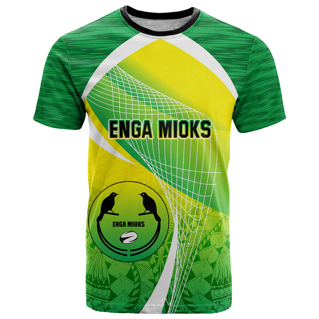 Custom Enga Mioks Rugby T Shirt Papua New Guinea Polynesian Tattoo LT03 Green - Polynesian Pride