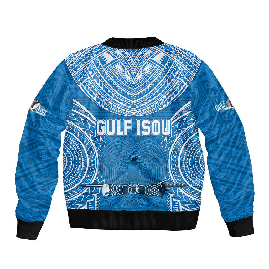 Gulf Isou Rugby Bomber Jacket Papua New Guinea Polynesian Tattoo LT03 - Polynesian Pride