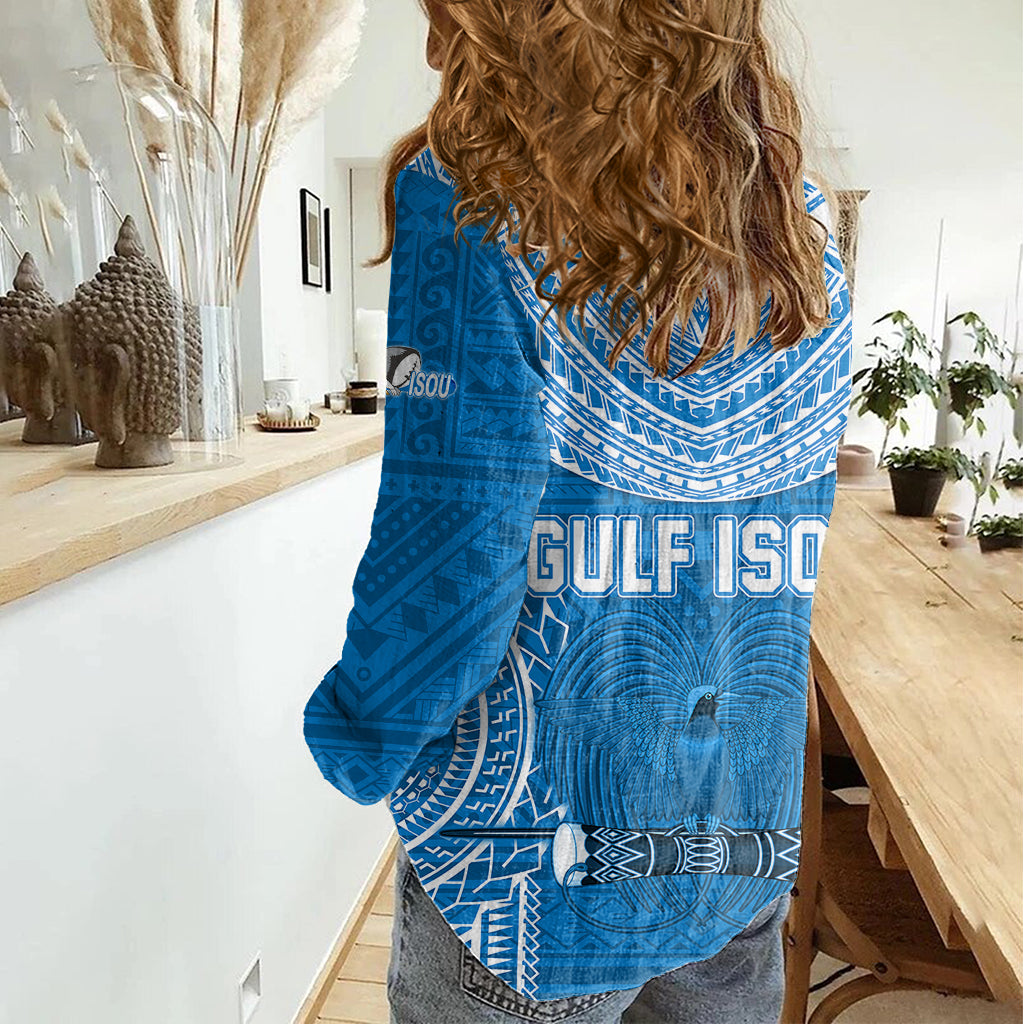 Gulf Isou Rugby Women Casual Shirt Papua New Guinea Polynesian Tattoo LT03 - Polynesian Pride