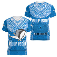 Gulf Isou Rugby Women V Neck T Shirt Papua New Guinea Polynesian Tattoo LT03 - Polynesian Pride