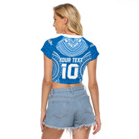 Custom Gulf Isou Rugby Raglan Cropped T Shirt Papua New Guinea Polynesian Tattoo LT03 - Polynesian Pride