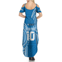 Custom Gulf Isou Rugby Summer Maxi Dress Papua New Guinea Polynesian Tattoo LT03 - Polynesian Pride
