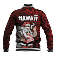 Hawaii Aloha Santa Claus Funny Polynesian Tattoo Baseball Jacket Red Color LT03 - Polynesian Pride