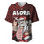 Hawaii Aloha Santa Claus Funny Polynesian Tattoo Baseball Jersey Red Color