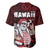 Hawaii Aloha Santa Claus Funny Polynesian Tattoo Baseball Jersey Red Color