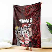 Hawaii Aloha Santa Claus Funny Polynesian Tattoo Blanket Red Color LT03 - Polynesian Pride