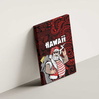Hawaii Aloha Santa Claus Funny Polynesian Tattoo Canvas Wall Art Red Color LT03 - Polynesian Pride